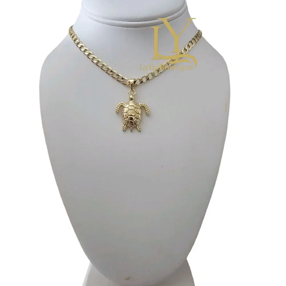 LaYaiBoutique Necklace and Turtle #1015 14k Gold Plated HIGH QUALITY