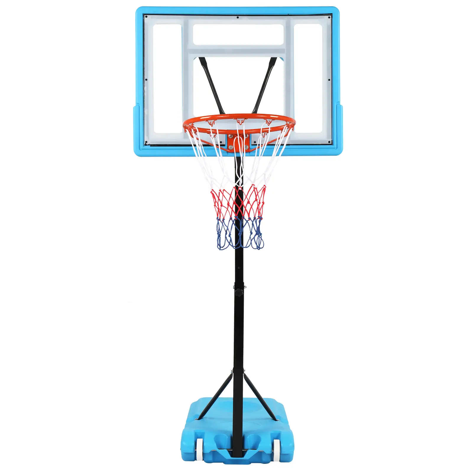 PVC Transparent Board Basket Frame Adjustable 115-135cm Poolside Basketball Hoop