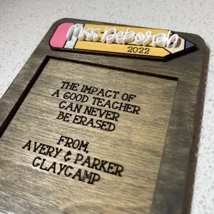 Teacher Appreciation Gift Engraved wooden Notepad, post it pad and pen included!