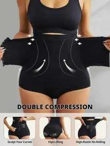 1 Count Women's High Waist Shapewear Shorts, Fajas, Slimmer Body Shaper Panties For Women, Firm Tummy Control Shapewear Panty, Hips Lifting Body Shaper Bottoms, Hip Enhancer, Comfortable Colombian Briefs, Suitable For Training Or Sports, Gym