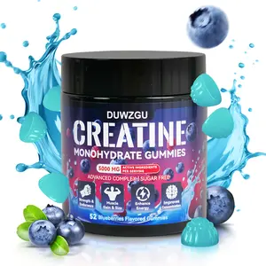 Creatine-Monohydrate Gummies Blueberry Flavor - 5000mg per 4 Tablets for Muscle Support & Energy Boost - Dietary Supplement for Fitness & Healthcare Vitamin Optimum