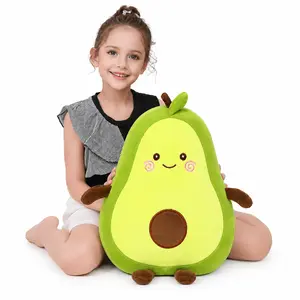 CHUBBYJOY Avocado Plush Pillow, 11Inch 15Inch Cute Avocado Stuffed Animal with Smiling Face, Soft Green Fruit Plush Toy Filled with PP Cotton, Huggable Pillow for Kids, Girls, Boys, Bedroom Sofa Decor, Birthday Gift