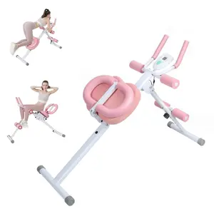 Ab Machine Adjustable Abdominal Trainer with LCD Screen Silent Pulleys Incline Settings Foldable Core Workout Equipment for Home Gym Exercise