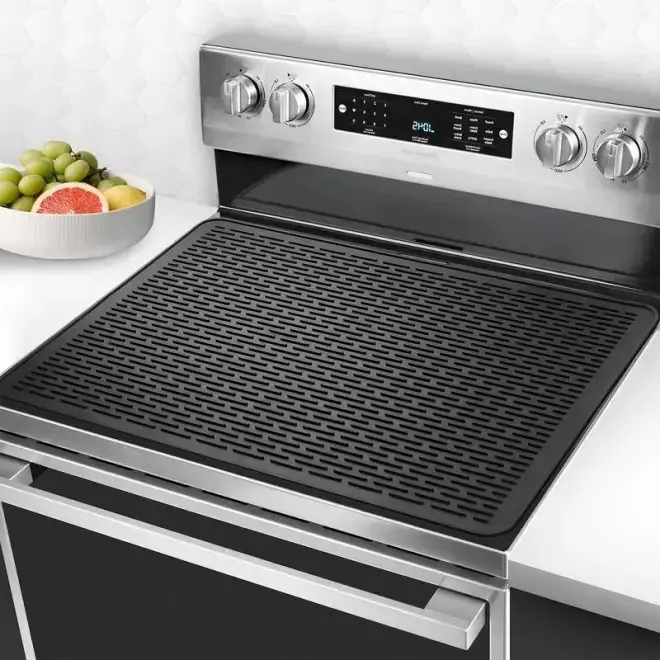 Silicone Electric Stove Top Cover Mat– Non-Slip Protector, Heat Resistant Glass Cooktop Cover, Flat RV Range Stovetop Protector, Extra Large Silicone Dish Drying Mat, Kitchen Accessories, Kitchen Appliances Coasters Tableware Coasters Plates placemats