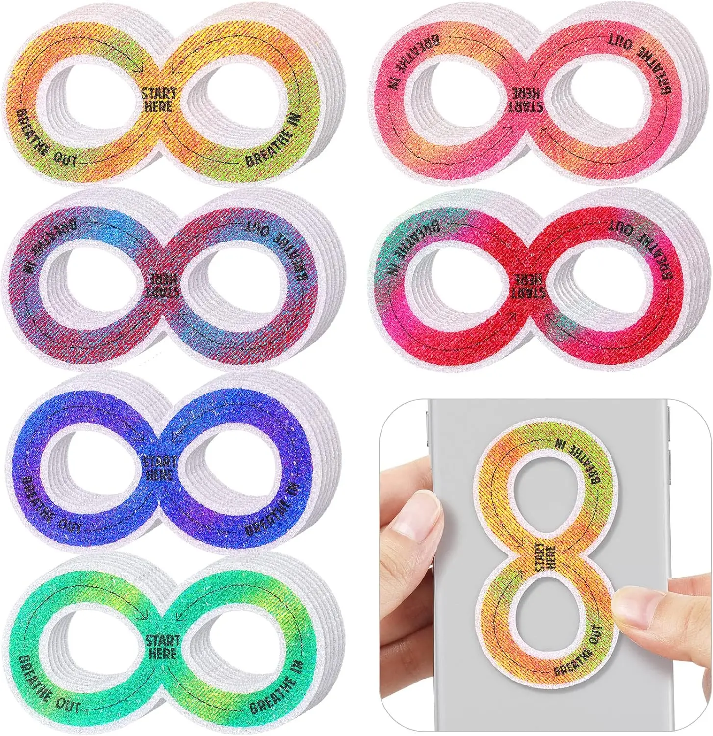 36 count  to School Sensory Strips   Calm Mindfulness Stickers Adults   Stickers Fidget Adhesives Rough Textured Tape for Classroom Desk Office Computer(Figure of Eight)