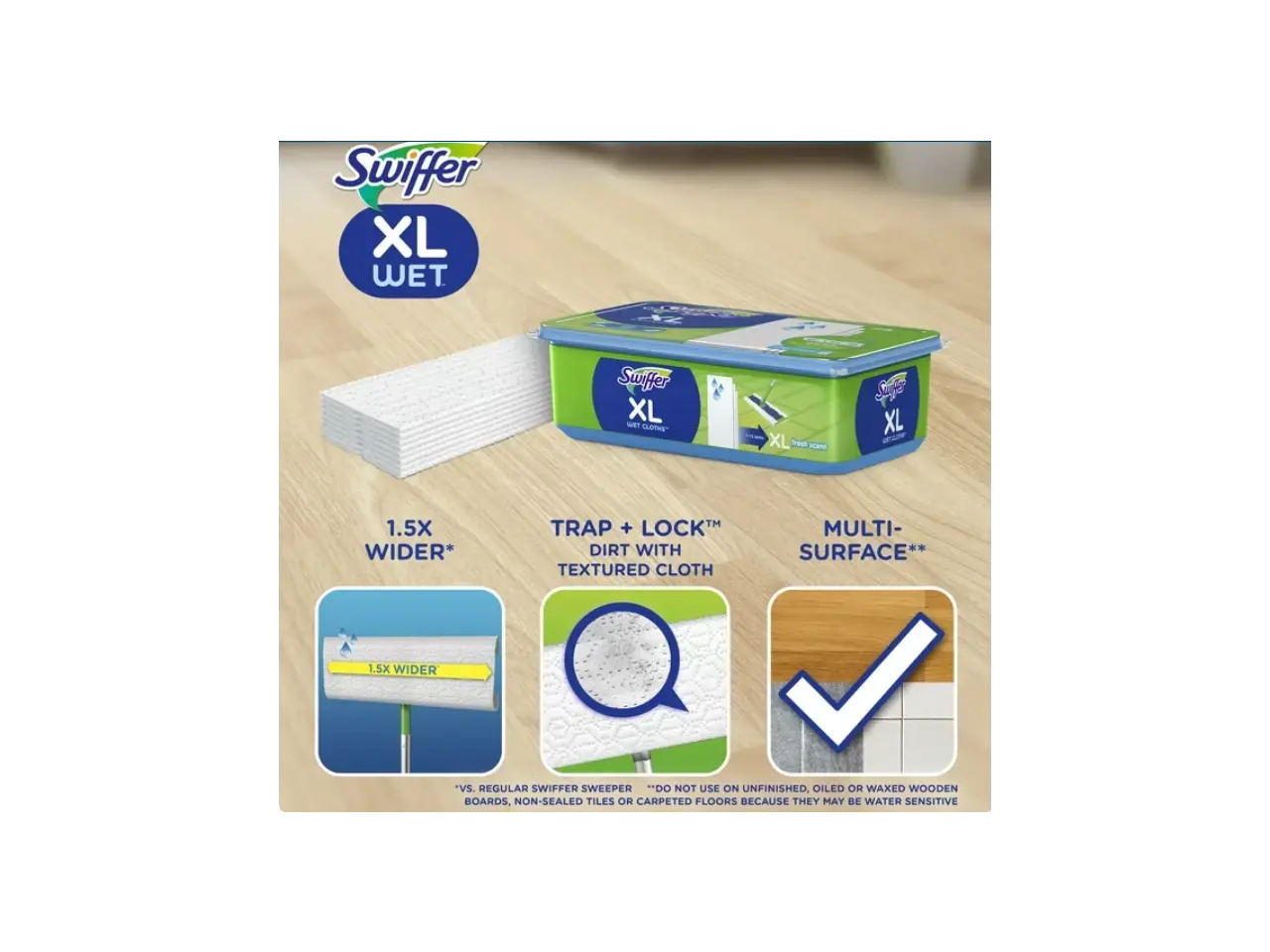 Swiffer XL Sweeper Wet Cloth (Fresh Scent) 12 Ct x 1 Swiffer XL Sweeper Wet Cloth (Fresh Scent) 12 Ct x 1