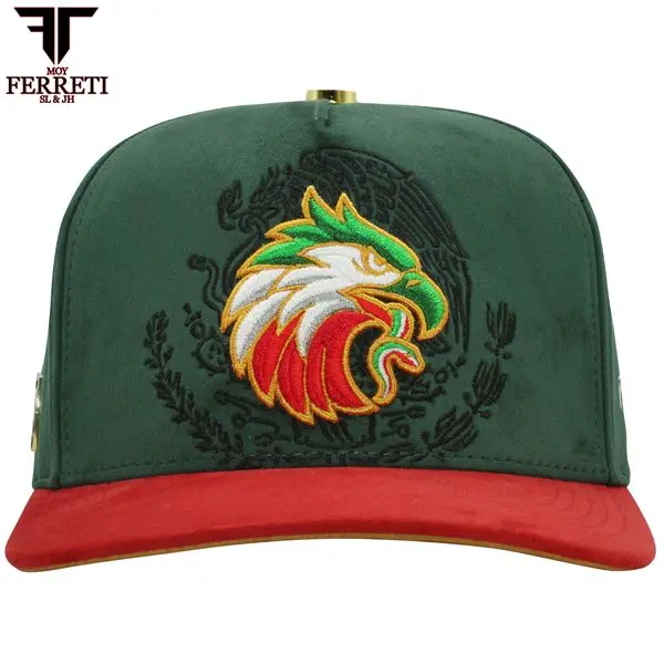 Ferretti FT176 Mexico Green Hat with Microbead Texture and Metallic David Embroidery for Unique Style and Durability