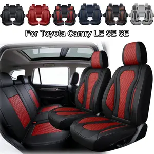 Fits For Toyota Camry LE SE SE 2021-2011 Luxurious Car 5 Seat Covers Full Set with Storage Bag, Napa Leather All Wrapped, Car Front Rear Seats Protector Waterproof, Breathable Car Seat Cushion Pad Mat, Carseat Cover Vehicle Interior Decoration Accessories