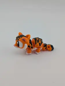 🐯✨ Mini Flexi-Tiger! 🐾 2.5" Articulated Cub & Keychain Fidget Charm 🌈🧡