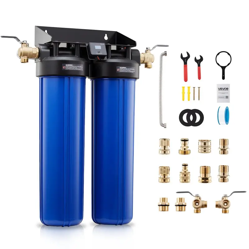 【Summerfinds】VEVOR Deionized Water System for Car Wash, Spotless Car Wash Water System with 2 x 4L DI Resin, Bypass Valve & TDS Meter, Spot-Free Deionized Water Filter for Cars RVs Motorcycles Windows