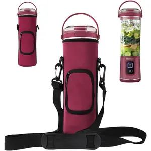 Storage Bag for Ninja Portable Blender Dust Cover Sleeve with  Strap, Accessory Pocket for Ninja BC151NV/BC51NV/BC151BK/BC151CR/BC151EM/ BC151PR/BC151WH/BC155PS Portable Blender (Burgundy)
