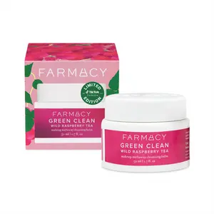 Farmacy Beauty Green Clean Wild Raspberry Tea Cleansing Balm - Limited Edition Scent - Makeup Remover Balm - Effortlessly Removes Makeup & SPF, Mascara, Foundation