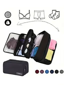Travel Portable Storage Bag for Underwear, Lightweight Oxford Fabric Zipper Box, Multifunctional and Compact Packaging Solution, Travel Organization Pouch