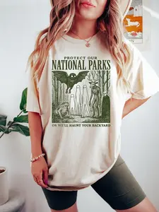 Comfort Colors Protect Our National Parks Shirt, Cryptidcore Tee, Haunt Your Backyard Tshirt, Retro National Park Sweatshirt, Hiking Gift, Comfy Outfit