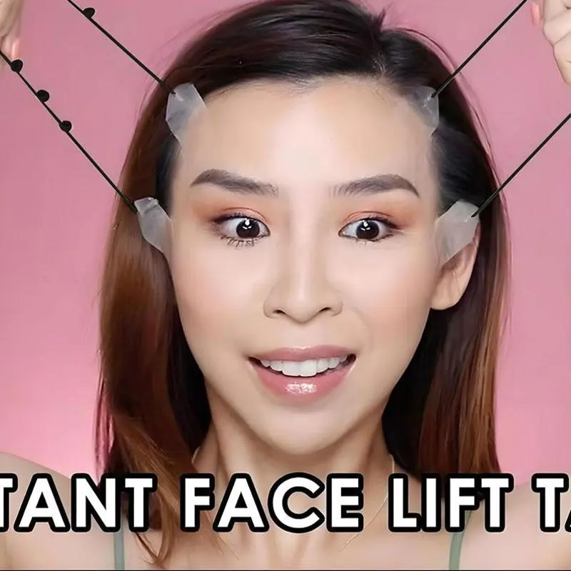 Instant Face Lift Tape Set - 40 Pieces, Unscented Soft Skin-Safe Material, Firm Lifting & Sculpting, No Skin Irritation, Youthful Radiant Look, Skincare Tool for Men (Facial Body Scraper, Ice Roller, Derma Roller)