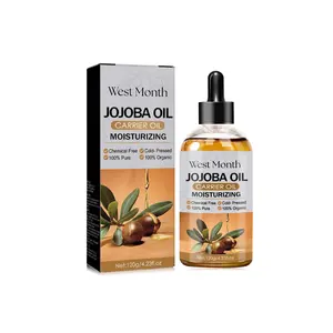 West Month Natural Jojoba Oil, Organic Cold-Pressed Hair Oil, Deep Hydrate Scalp & Reduce Hair Loss, Non-Greasy Formula for All Hair Types