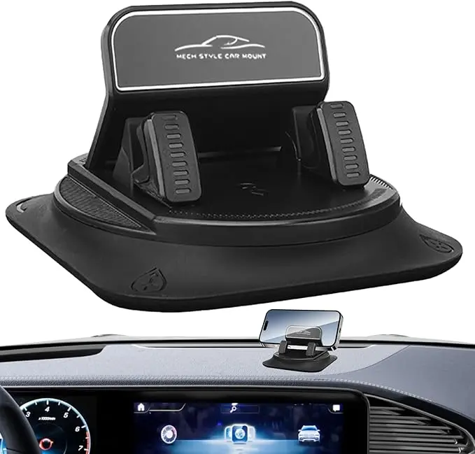 【SummerFinds】Yurnlv Car Phone Mount: Supports 360-degree rotation, ideal for dashboard navigation use; allows for horizontal and vertical screen angle adjustment; features a non-slip design.