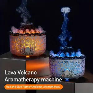 Flame Volcano Aromatherapy Humidifiers Diffusers With Colored Lights 18.94oz Ultrasonic Essential Oils Diffuser For Home ,Essences For Humidifier With Remote Control