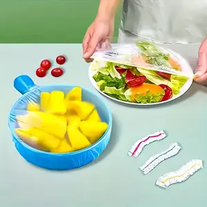 100pcs Flexible Fresh Food Packaging - Retractable Clear Plastic Plate Lid, Single Use Odorless Kitchen Film, Suitable for Home, Restaurant, Picnic - Multi-purpose, Odorless, Dustproof, Fits All Plate Sizes - Ideal for Home Openings #mothersday Reusable S