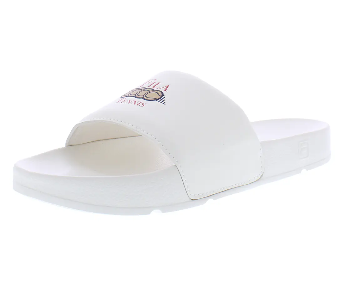 FILA Slides for Men, Drifter CC Athletic Logo Sandal, Casual Slip-On Open Toe Summer Beach Footwear, Slipper, Walking Shoes