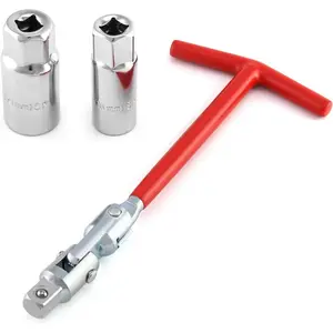 Spark Plug Socket Wrench, Universal,T-handle, 6mm (5/8") & 21mm (13/16") Remover Installer
