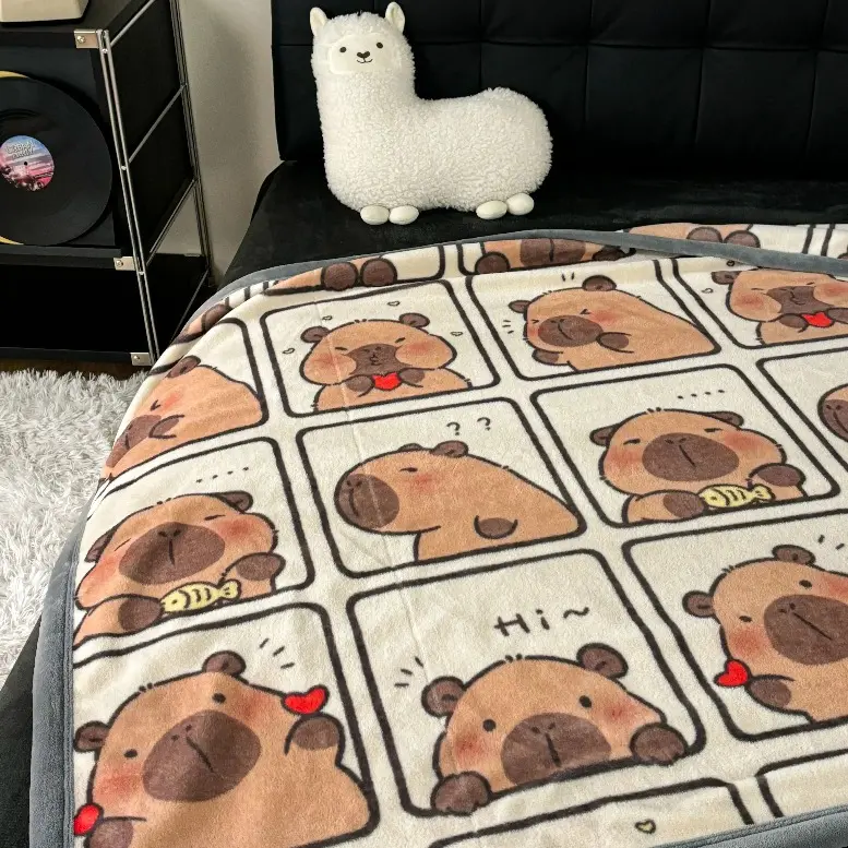 Bliss Weave 2025 New Thin Capybara Print Blanket - Autumn Winter Warm Comforter, Sofa Cover, Animal Artwork, Baby Design, Cool Room Decor, Kid Birthday Christmas Gift, Animal Artwork Blankets