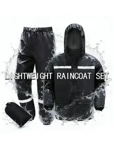 Waterproof raincoat and pants set, suitable for mountaineering, hiking, hunting, lightweight waterproof outdoor raincoat, foldable with storage bag, ultra light and breathable hiking rain gear set