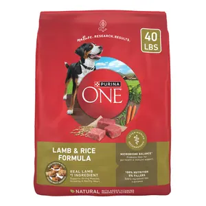 Purina ONE Plus Dry Dog Food for Adult Dogs, Real Protein Rich Natural Lamb & Rice Formula, 40lb Bag