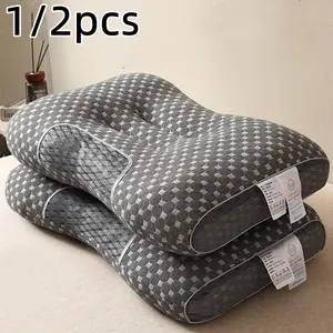 1/2 Modern Velvet Polyester Neck Pillow for Home Sleep Series, Ultra-Soft Microfiber Filling for Side and Back Sleepers