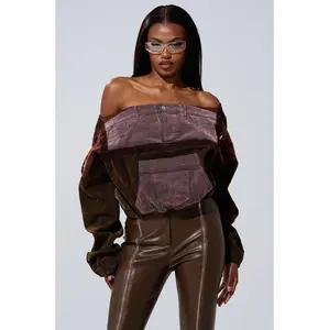 PATCH ME UP MINERAL WASHED SWEATSHIRT IN PURPLE