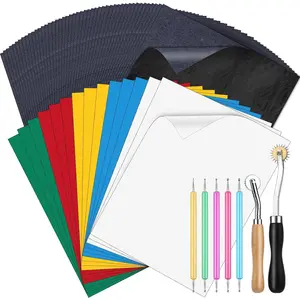 115Pcs Transfer Paper, 15Pcs Tracing Paper for Sewing, 100Pcs Black Graphite Carbon Transfer Paper, 2Pcs Tracing Wheel & 5Pcs Embossing Tool for Wood, Fabric, Embroidery, Crafts, 9 x 11Inch