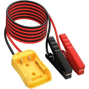 Adapter 20v with 6ft Jumper Cable Clamps Portable car Jump Starter for dewalt Jumper Power wheelscharger for dewalt Power Wheels Adapter