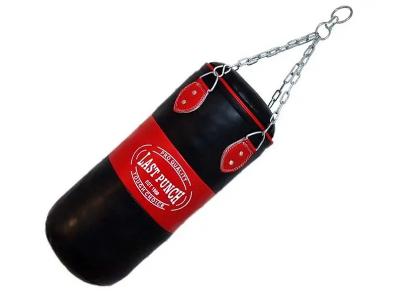 Heavy Duty Foam Filled Inflated Punching Bag - 185-M, Red & Black Medium, 29 in Foam Core, Durable, with Chains, Boxing & Martial Arts Sports Equipment, Boxing Equipment, 29 Inches
