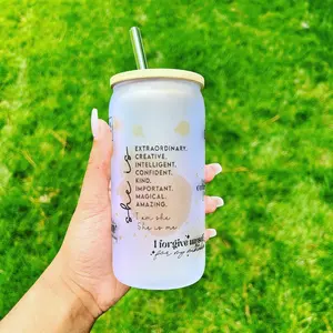 16oz Daily Affirmations Glass Cup