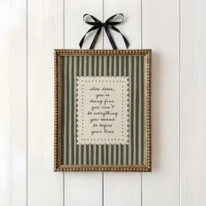 Slow Down You're Doing Fine Wall Art  Vintage Stripe Quote Print  Billy Vienna Lyrics Poster