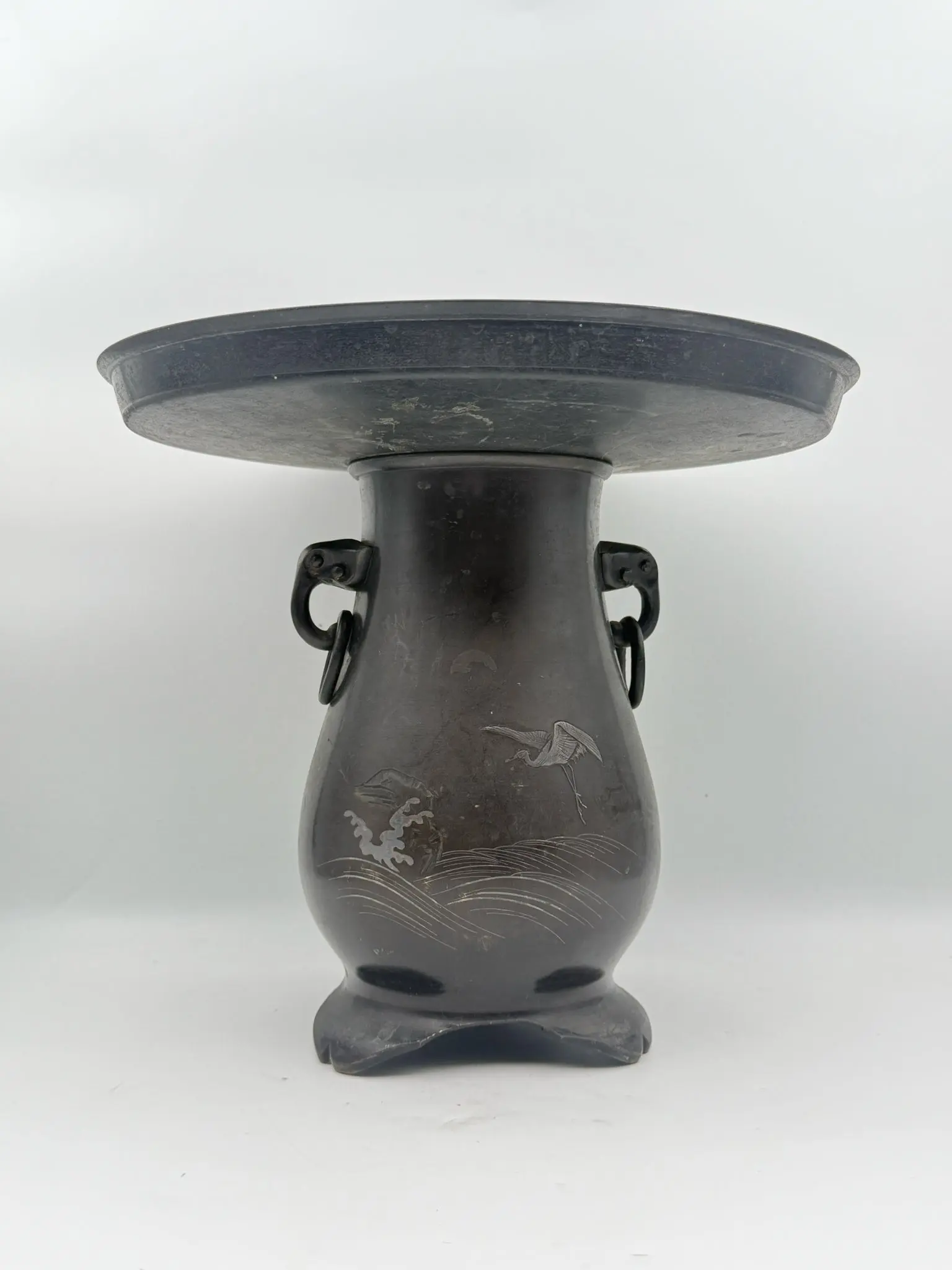 Vintage Japanese Ikebana Bronze Vase