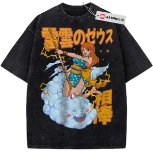 [Sale off up to 30%] Nami Shirt, One Piece Shirt, Anime Shirt, Vintage Tee, Unisex Short Sleeve Tee T-Shirt, cotton menswear Top Tshirt