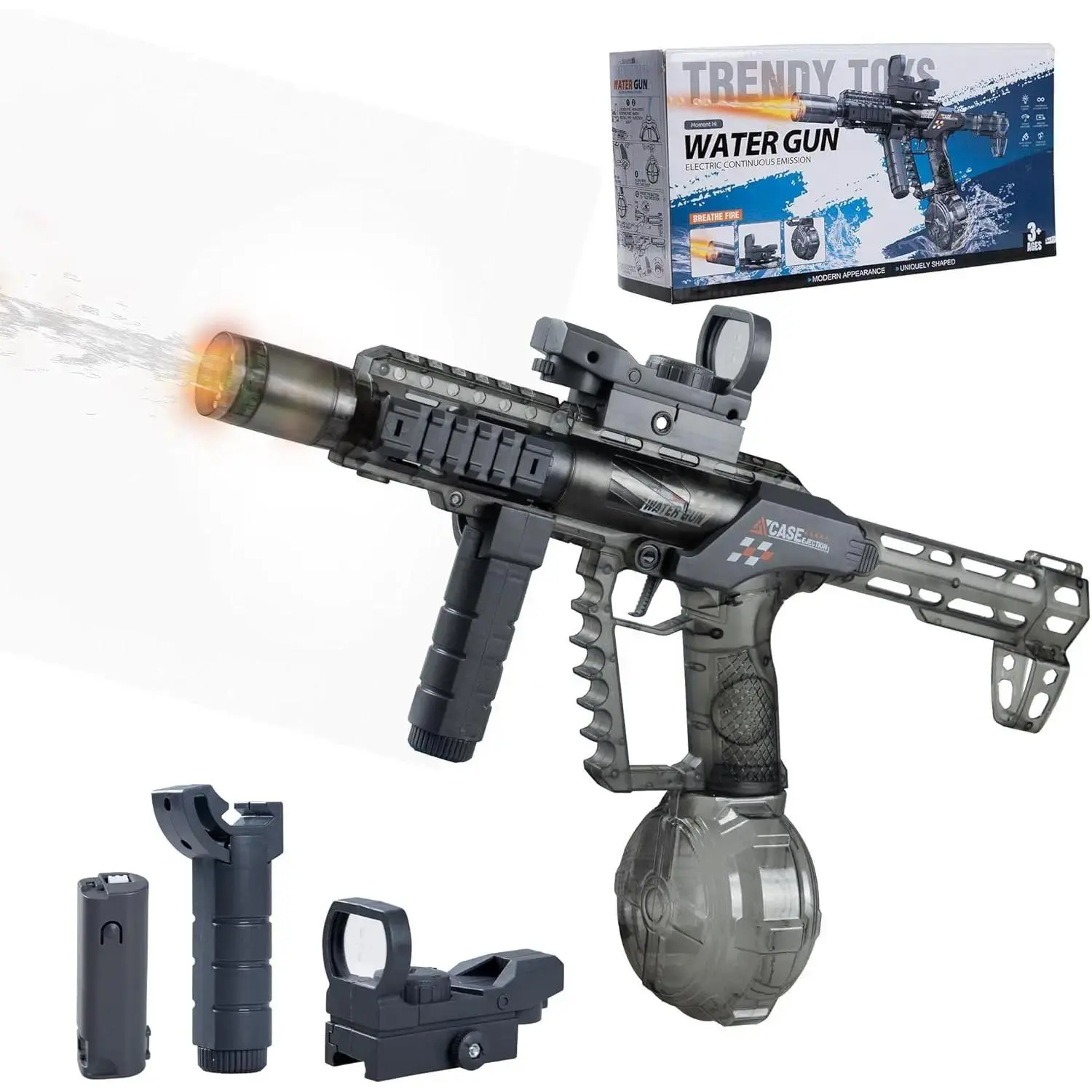 [DIY Customizable Mod] Electric Water Blaster with Detachable Scope | Modular Mechanical Water Soaker | Cool Summer Pool Party Toy Gift