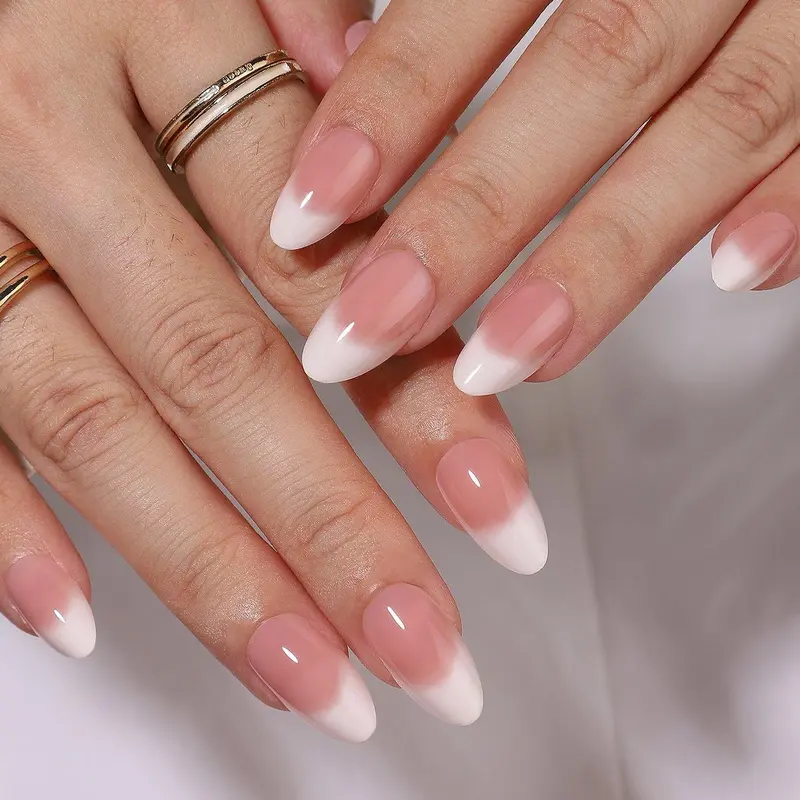 Romantic Roam Press On Nails | CurvLife Nail | 24pcs Medium Almond Fake Nails | Glossy Finish with Blended Gradient & Gentle Hues | Easy to Apply, Comfortable & Long-Lasting | Great for Daily Outings, Romantic Dates, Social Gatherings & Graceful Occasions