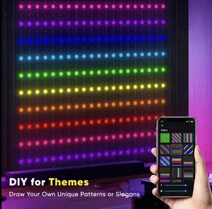 LED Smart RGB Curtain Light DC5V Bluetooth APP Control IP44 Water Resistant for DIY Text Patterns Fairy Lights Home Decoration