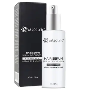 Evalectric Argan Oil Hair Serum - For Dry, Damaged, Frizzy Hair - Anti-Frizz, Straightening, and Shine Serum with Vitamin E - 2 Fl. Oz - 1 Pack