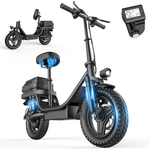 GQ8 Electric Bicycle 35 Miles Range 48V15AH Battery 700W Motor Hydraulic Suspension Lightweight Foldable with Large Storage Trunk
