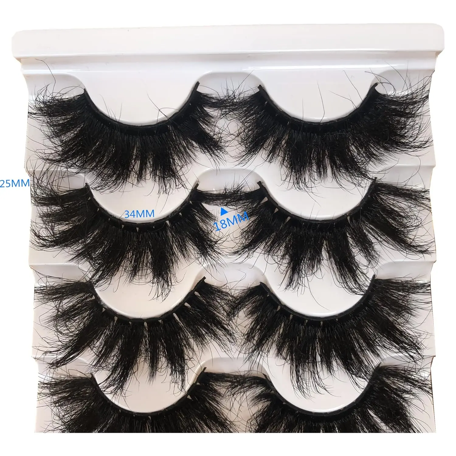 5 Pairs False Eyelashes 25MM Lashes Dramatic Faux 3D Mink Lashes Pack Long Thick Volume Criss-Crossed Soft False Lashes 5 Pairs Multipack