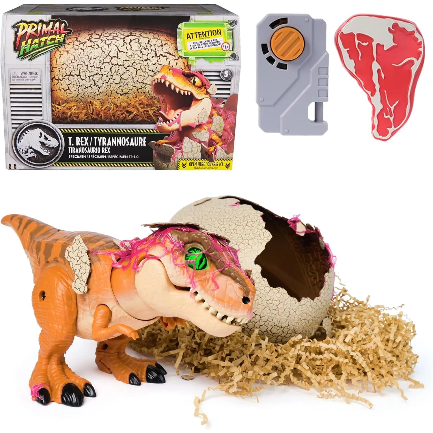 Primal Hatch Egg Interactive Dinosaur Toy - Articulated Features, 100+ Sounds & Reactions, Train Your Own Baby Dino, Tabletop Toy for Kids Ages 5 and Up, Christmas/Birthday/Holiday Gifts for Jurassic Enthusiasts, Christmas Gifts