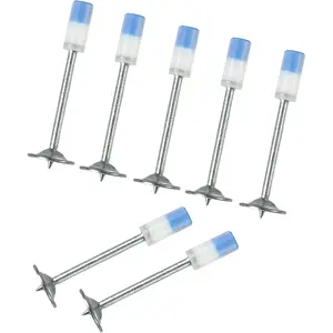 150pcs Manual Round Nails for Concrete Nailler Gun,7.3mm Dia.42mm Long Multi-Purpose Steel Nail Wall Fastening Tool Kits Accessories (42mm-Blue)