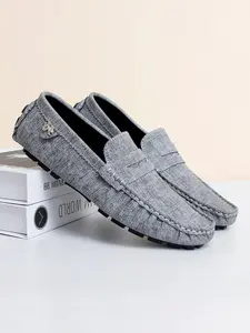 Men's Minimalist Temperament Solid Color Ruched & Quilted Design Slip-on Loafers, Casual Comfortable Breathable Flat Shoes for Men