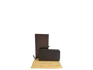 Pre-owned Louis Vuitton LEATHER Small Leather Goods BROWN MONOGRAM ZIPPY WALLET