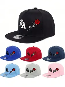 1PC Unisex Gothic style letter LA ROSE LOS ANGELES printed baseball cap, Casual hat, suitable for baseball games, autumn wear, 90s retro style, sports hip-hop style hat, spring and autumn travel, parties, beach use
