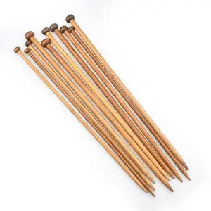Bamboo Wood Long Stick Needles, 1 Set Wooden Knitting Needles, Suitable for DIY Yarn Sweater, Scarf, Socks and Other Knitting Sewing Projects, Knitting Kit