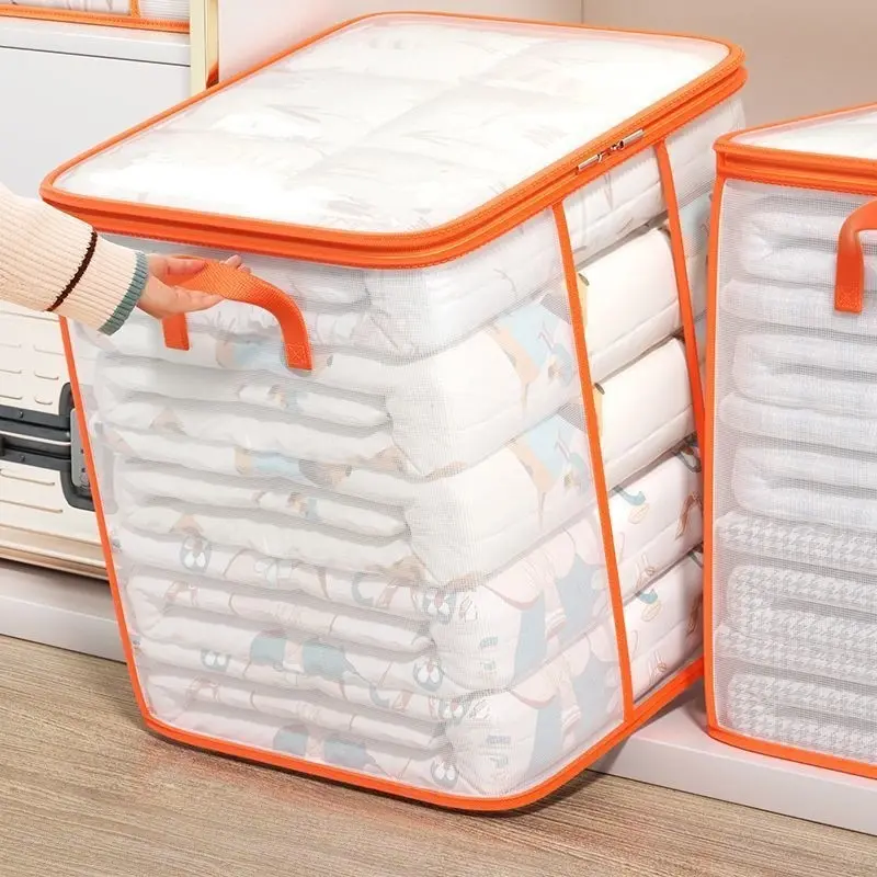 Large Capacity Transparent PVC Storage Bag, Waterproof Foldable, Organiser, Ideal for Dorms, Moving, Bedding, Seasonal Closet Organization